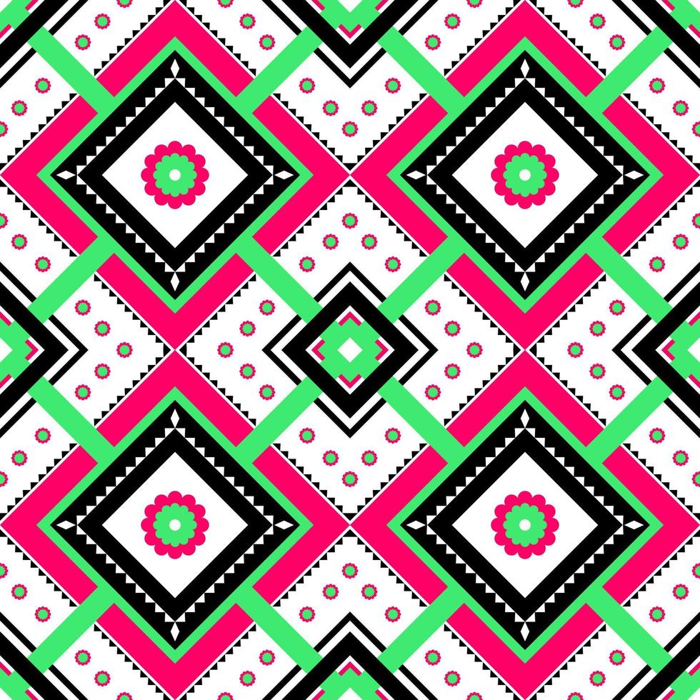 Vector abstract ethnic geometric pattern design for background or wallpaper, Seamless ethnic pattern. Handmade. Horizontal stripes. Vector illustration