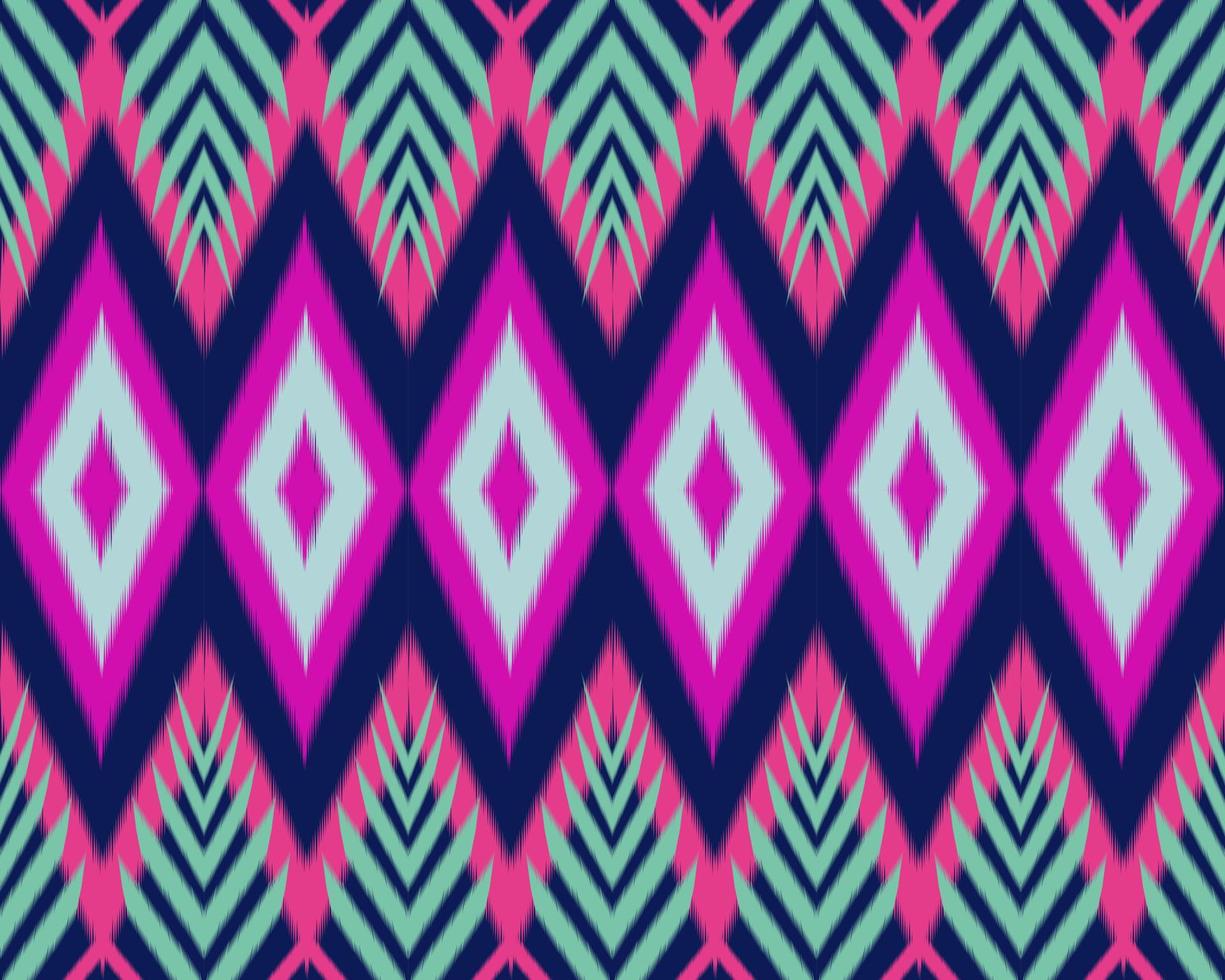 ornamento folclórico geométrico ikat con diamantes. textura vectorial étnica tribal. patrón de rayas impecable al estilo azteca. bordado popular. alfombra india, escandinava, gitana, mexicana, africana. vector