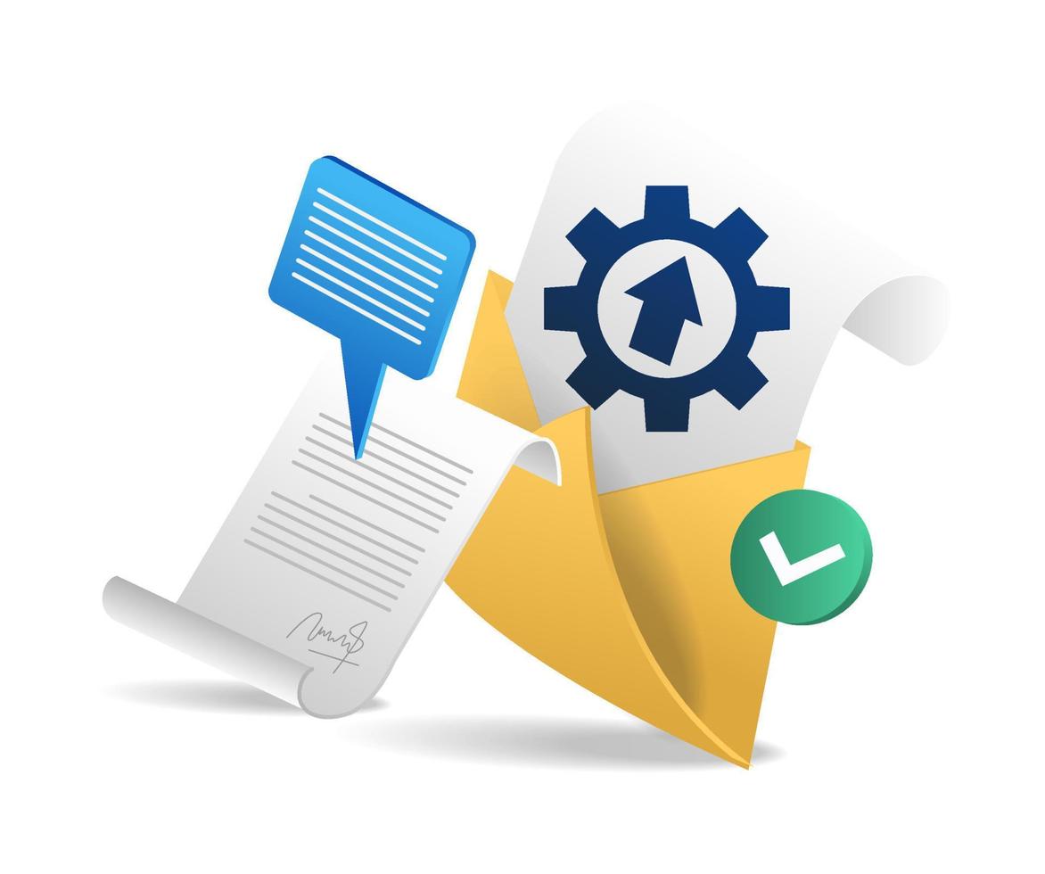 Isometric flat 3d illustration concept of email data sending process vector