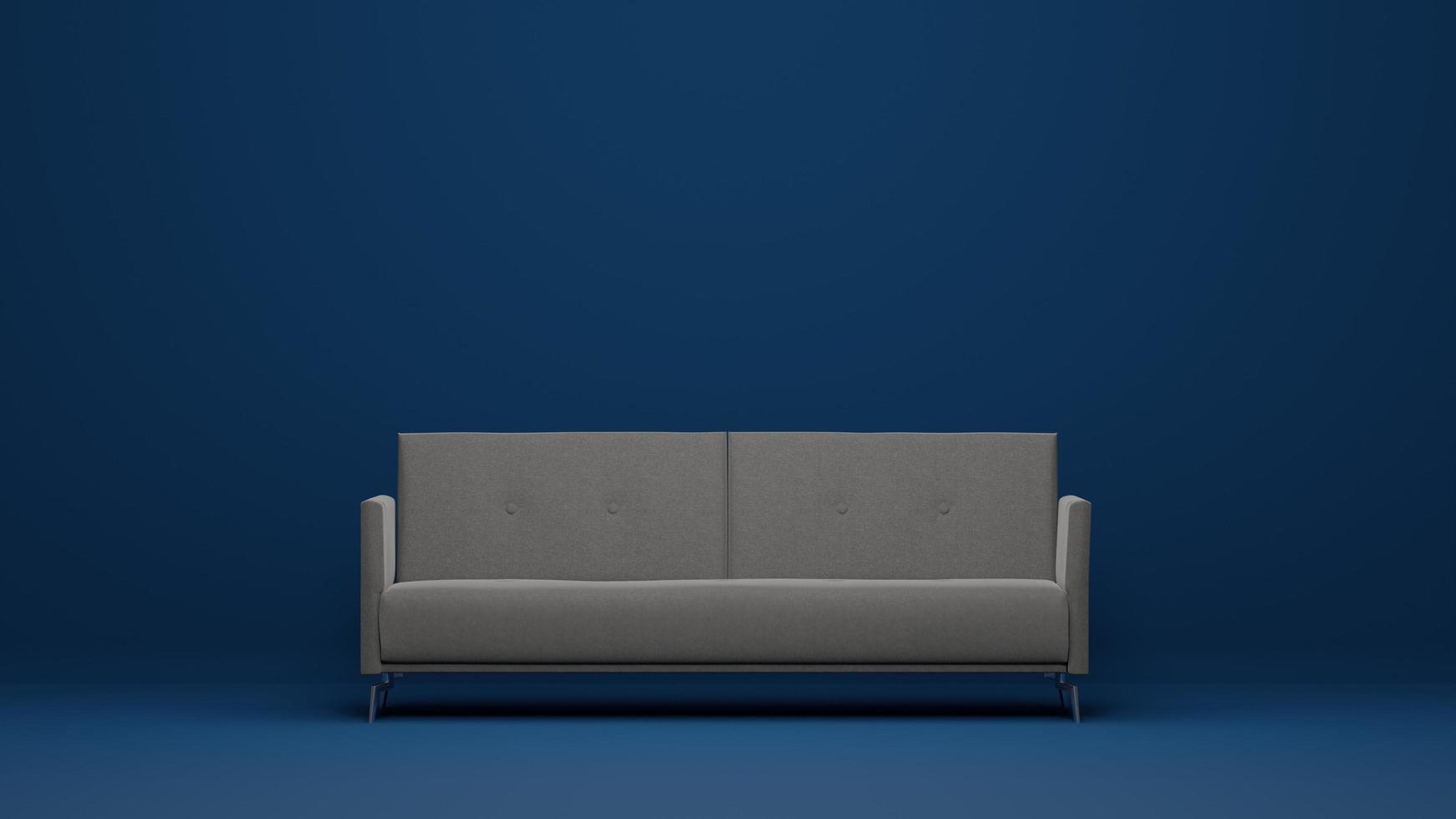 3d render of sofa chair isolated on blue background photo
