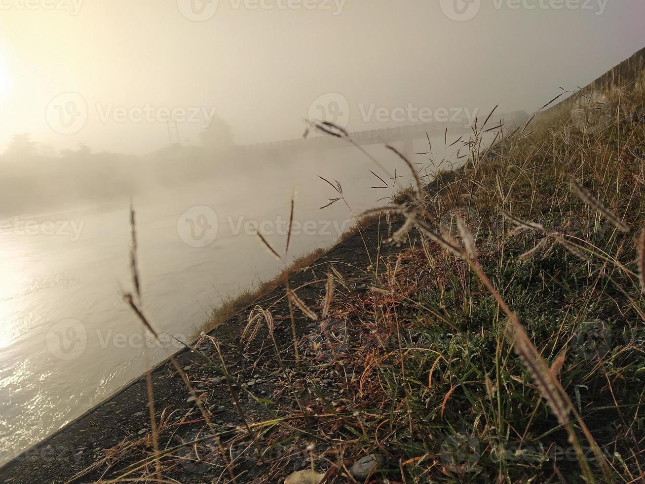 ganga river and mountian view photo
