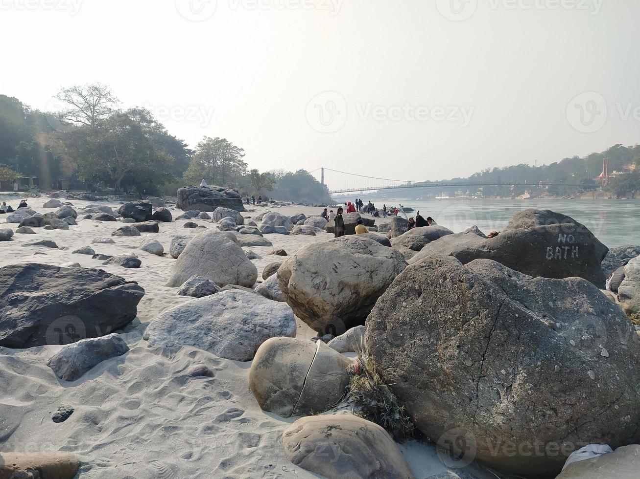 ganga river and mountian view photo