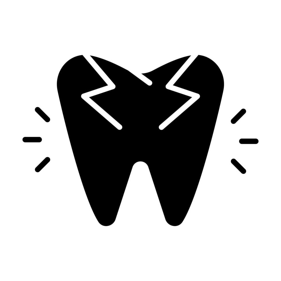 Broken Tooth vector icon