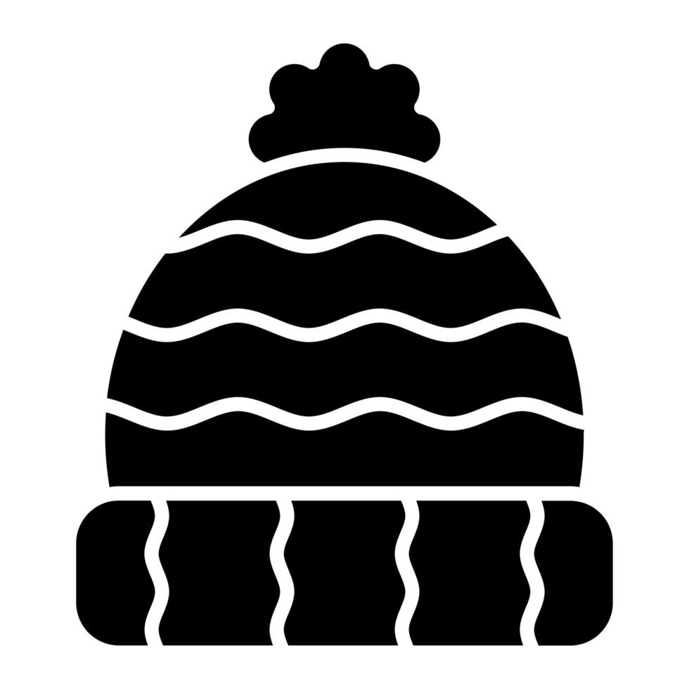 icono de vector de sombrero de invierno