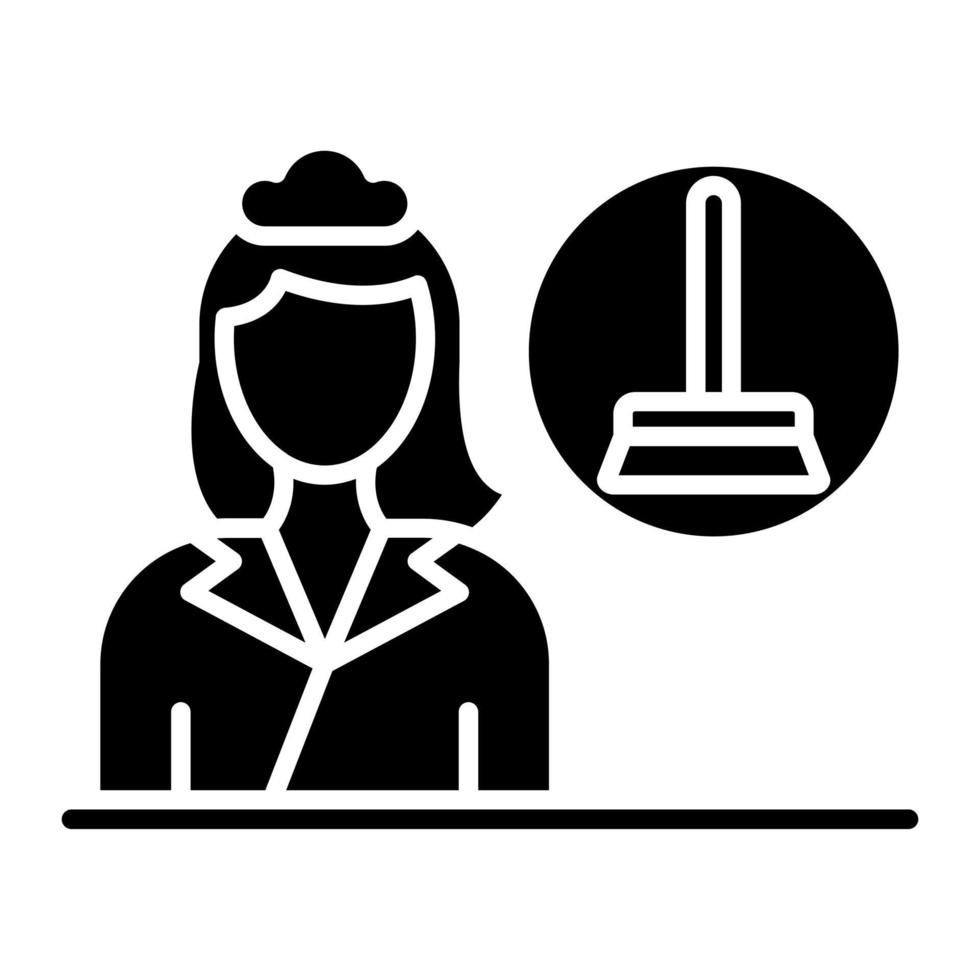 Female Cleaner vector icon