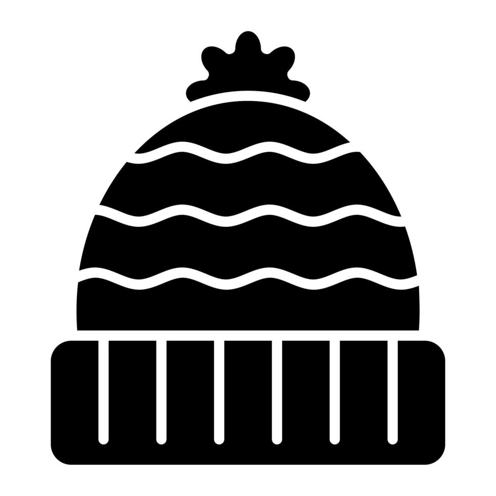 icono de vector de gorra de invierno