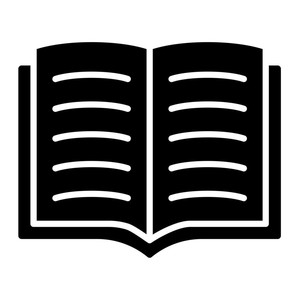 icono de vector de libro abierto