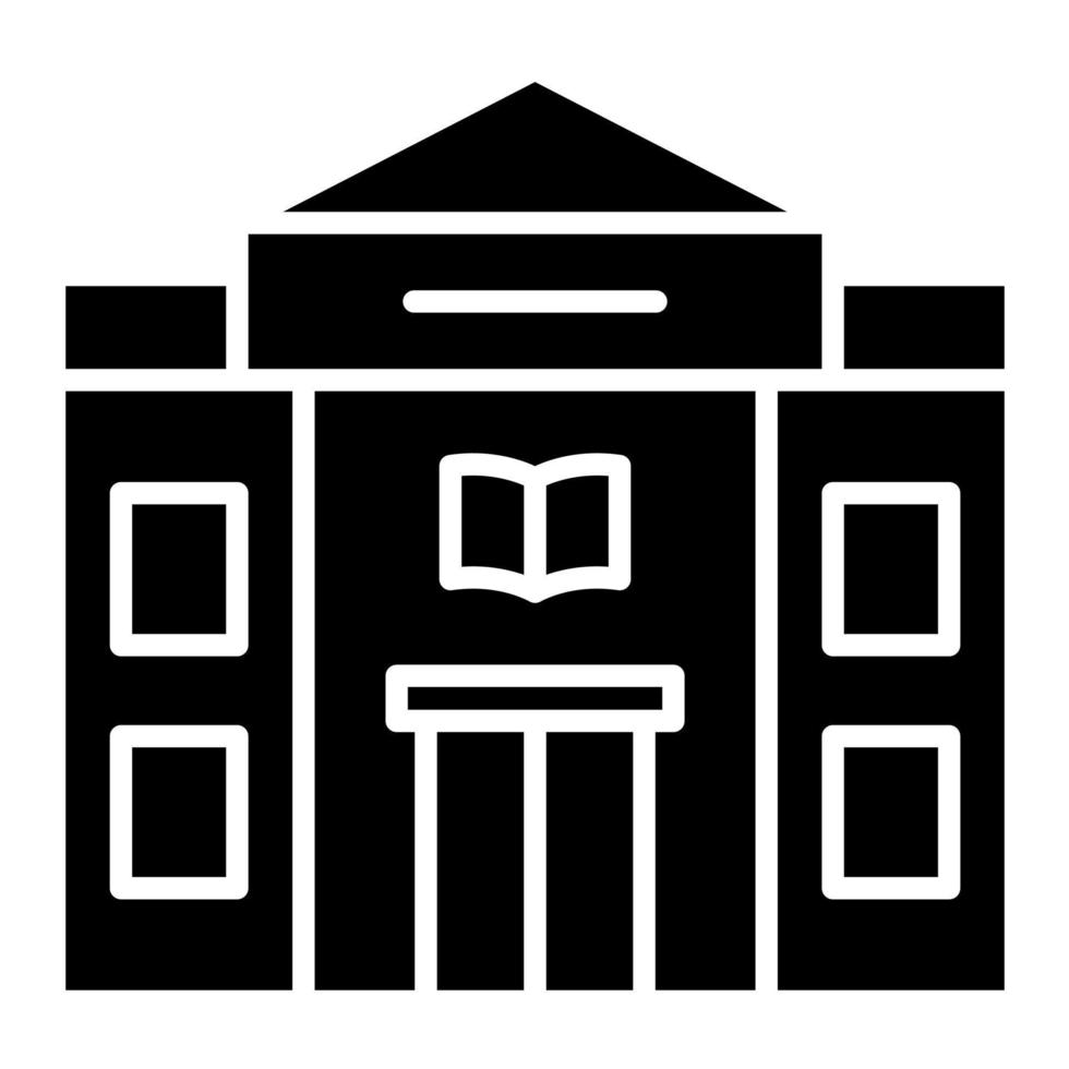 icono de vector de edificio de biblioteca