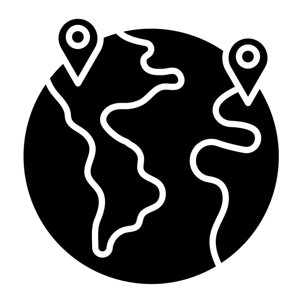 icono de vector de ubicación en todo el mundo