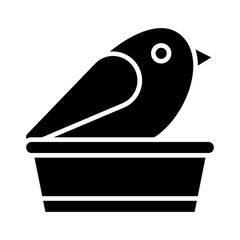 Bird on Flower Pot vector icon