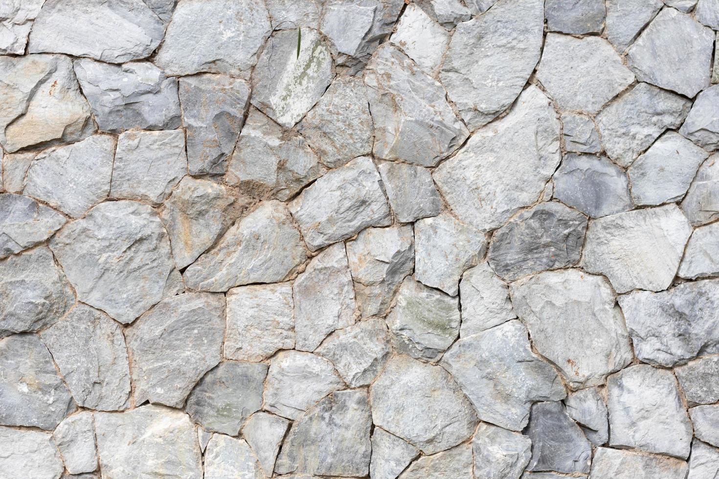 The stone wall background that was constructed from natural stones and arranged to be beautiful, strong and have a natural surface, making the stone wall popular with people. background and copy space photo