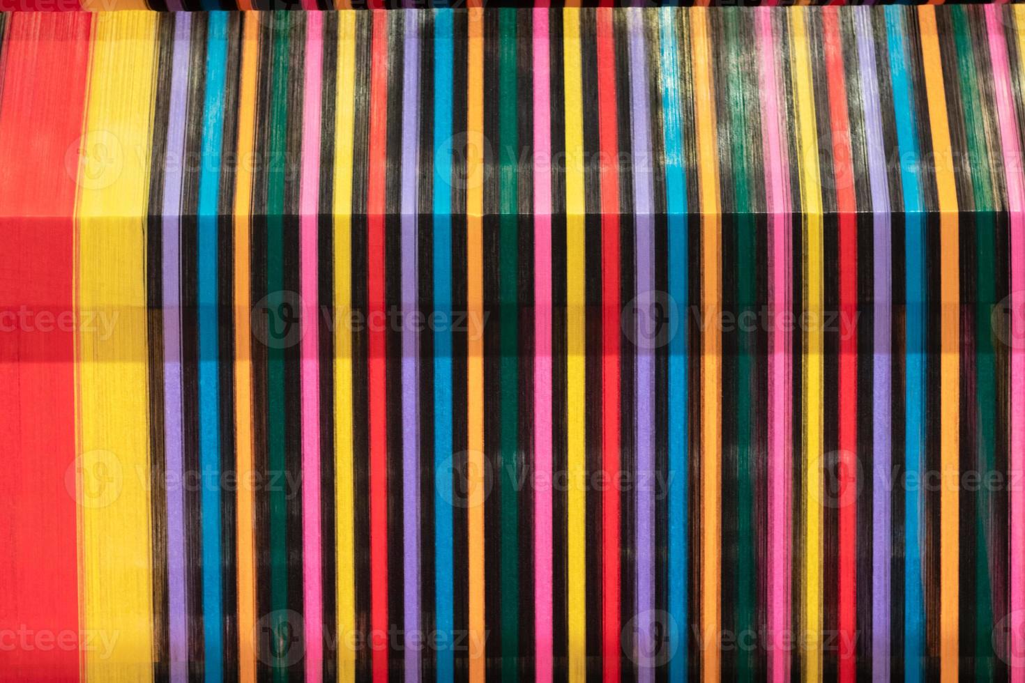 loom that prepared fibers for weaving work in ancient times weaved with natural fibers and is handicraft that is popular with people because weaving from natural fibers takes quite long time to weave. photo