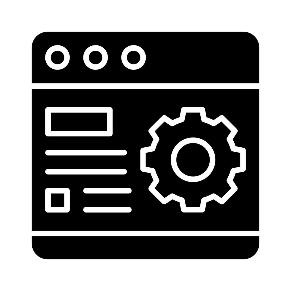 icono de vector de configuración del navegador