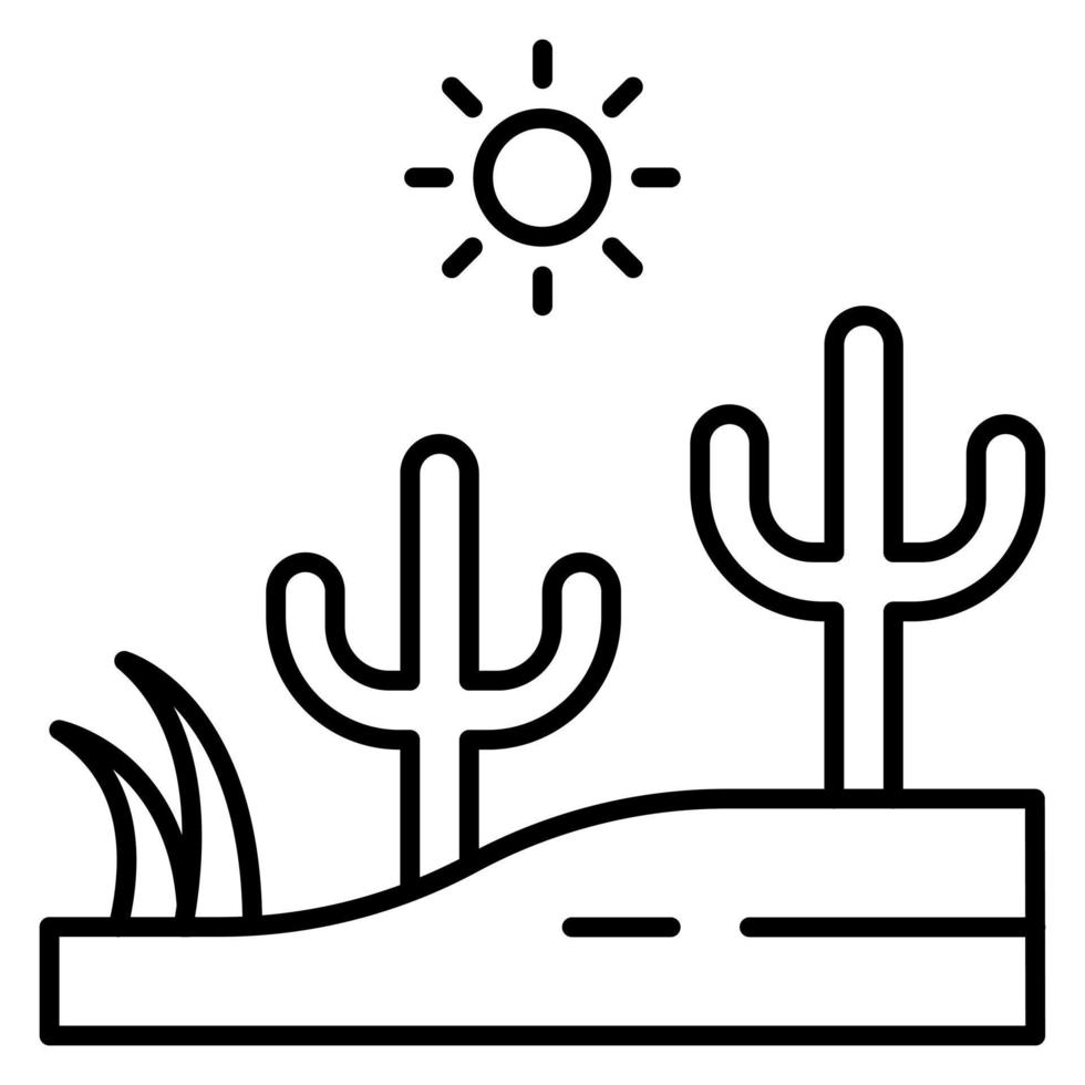 Desert Day Landscape vector icon