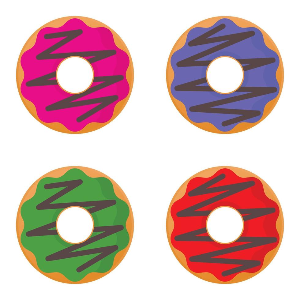 conjunto de vistoso rosquilla iconos, moderno plano diseño en blanco antecedentes. vector ilustración