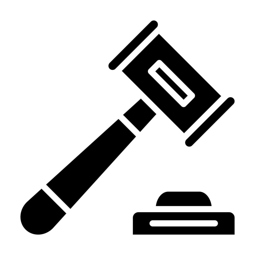 Judge Hammer vector icon