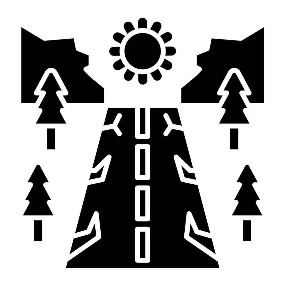 la carretera grieta vector icono