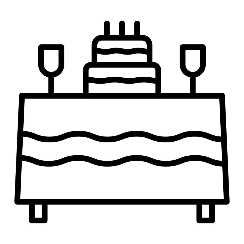 cumpleaños mesa vector icono