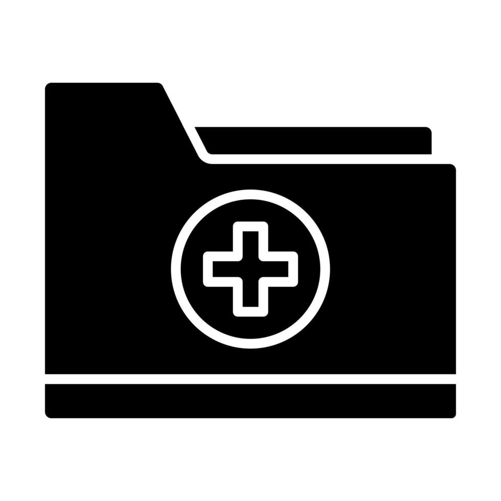 icono de vector de carpeta médica