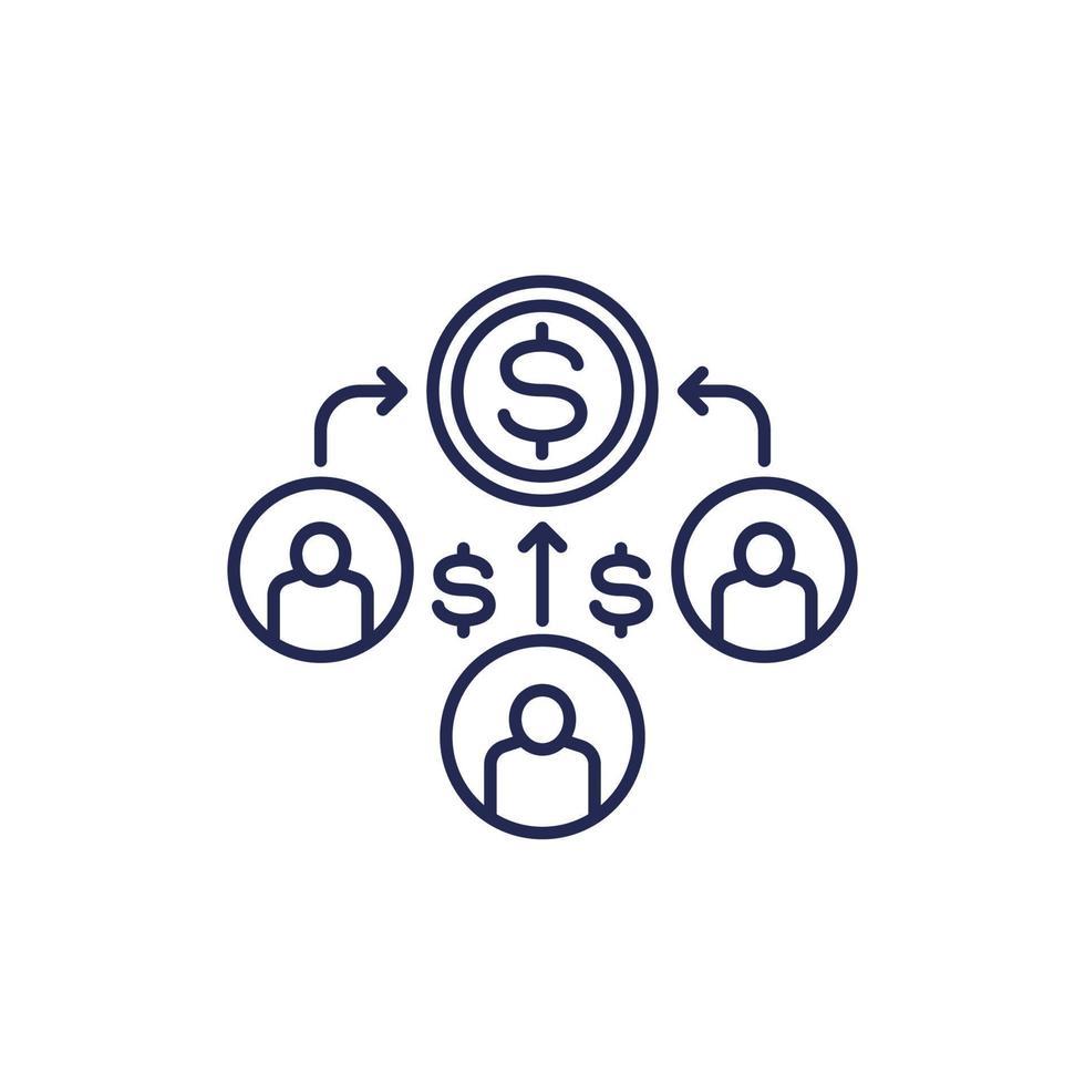 mutual fund line icon, vector