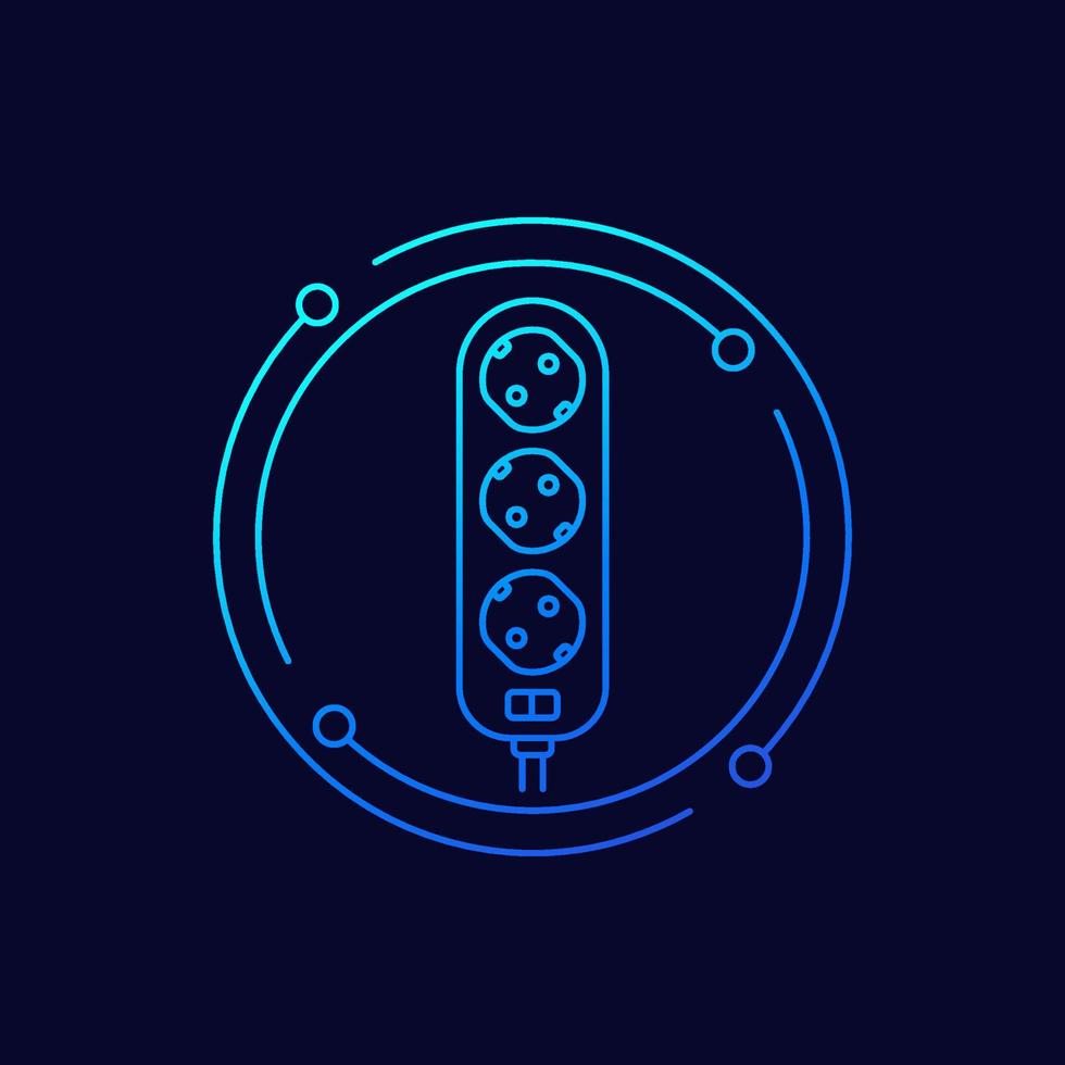 power strip line icon for web vector