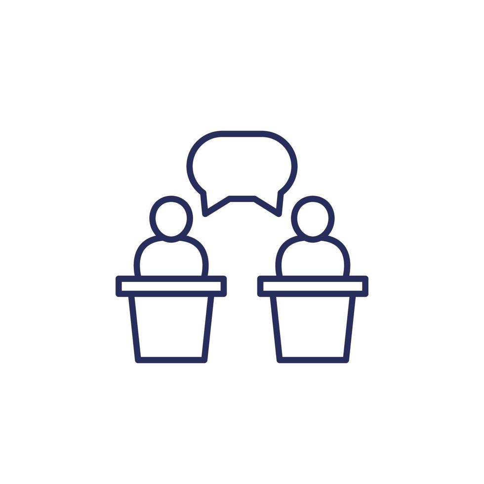 debate or dispute line icon vector