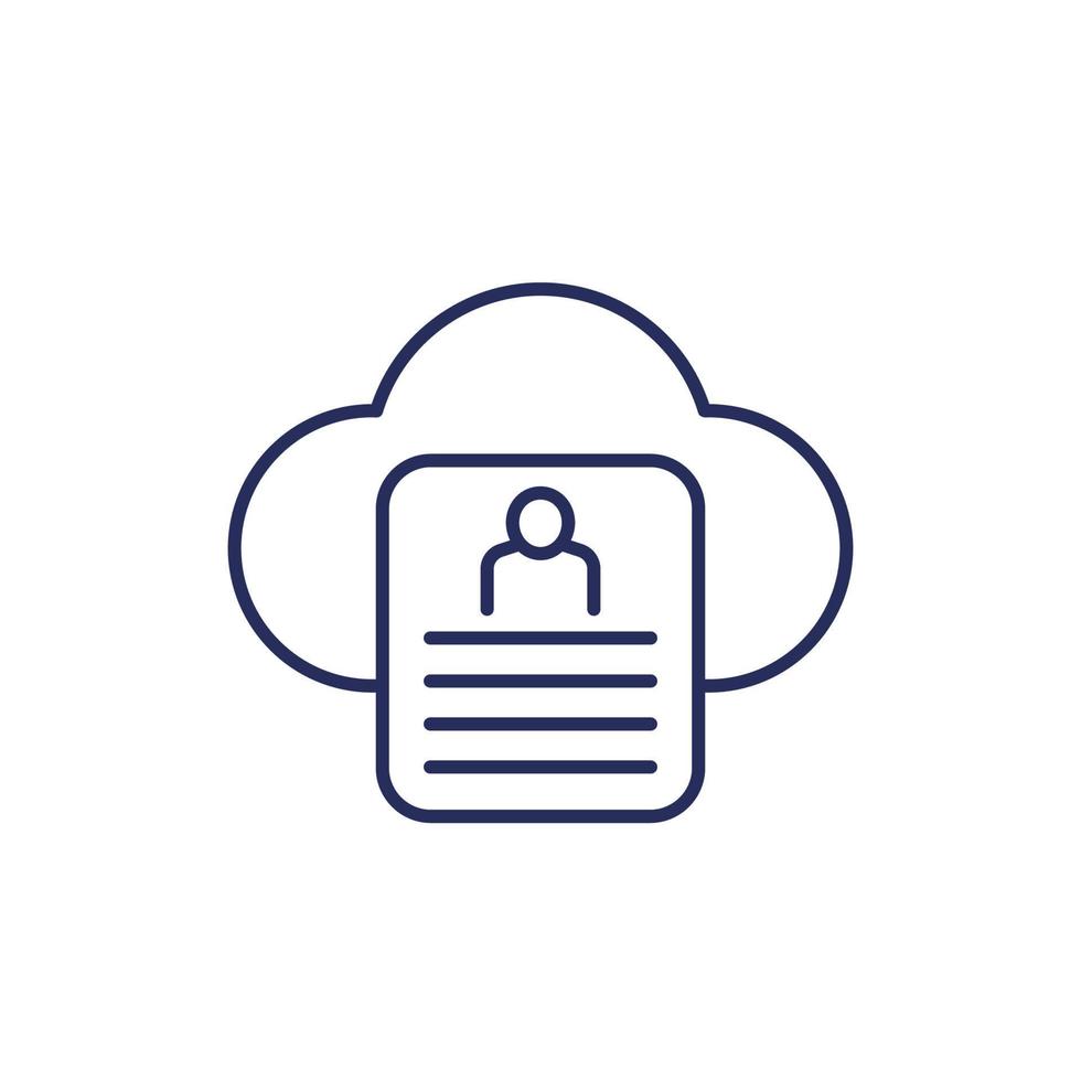 account backup icon, line vector
