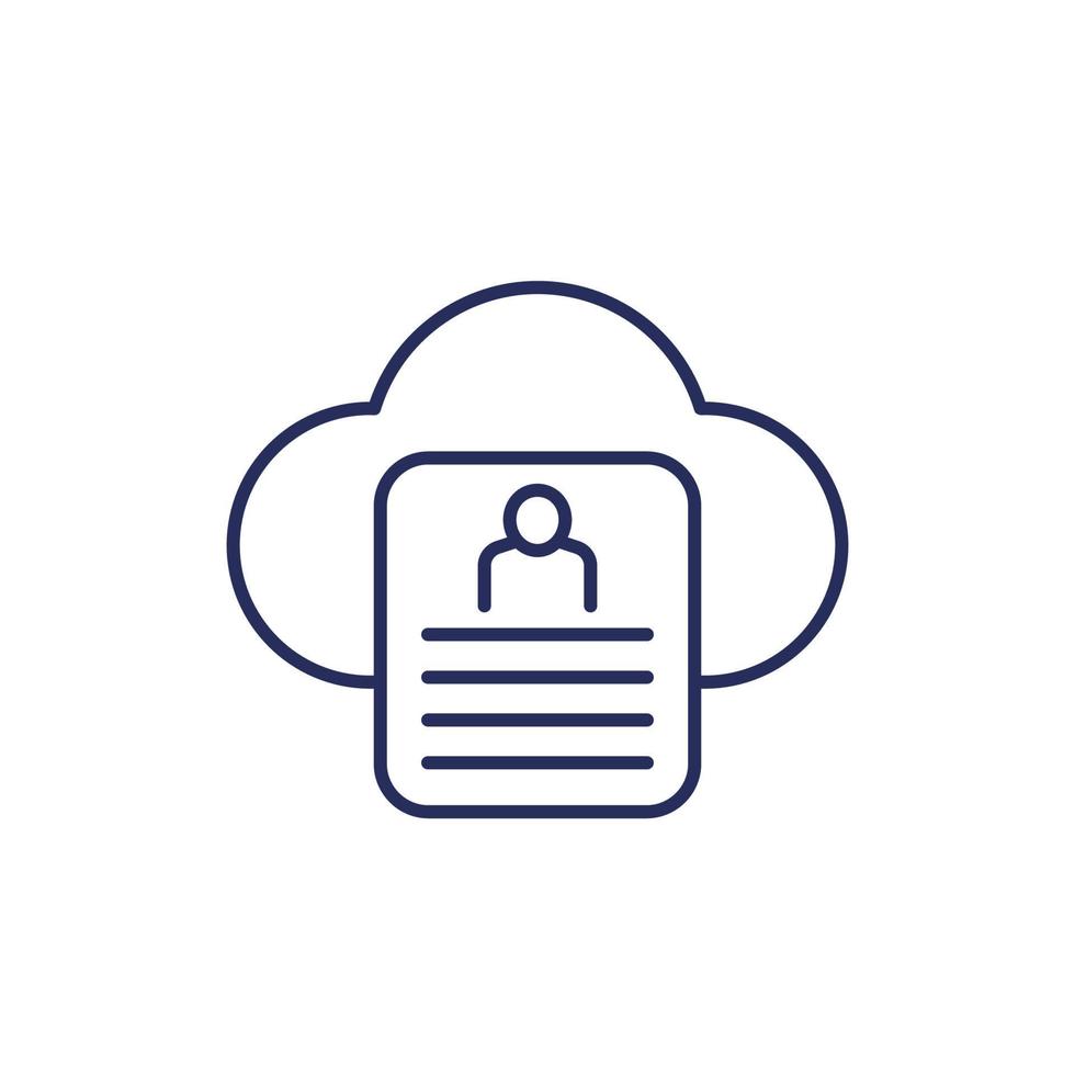 account backup icon, line vector