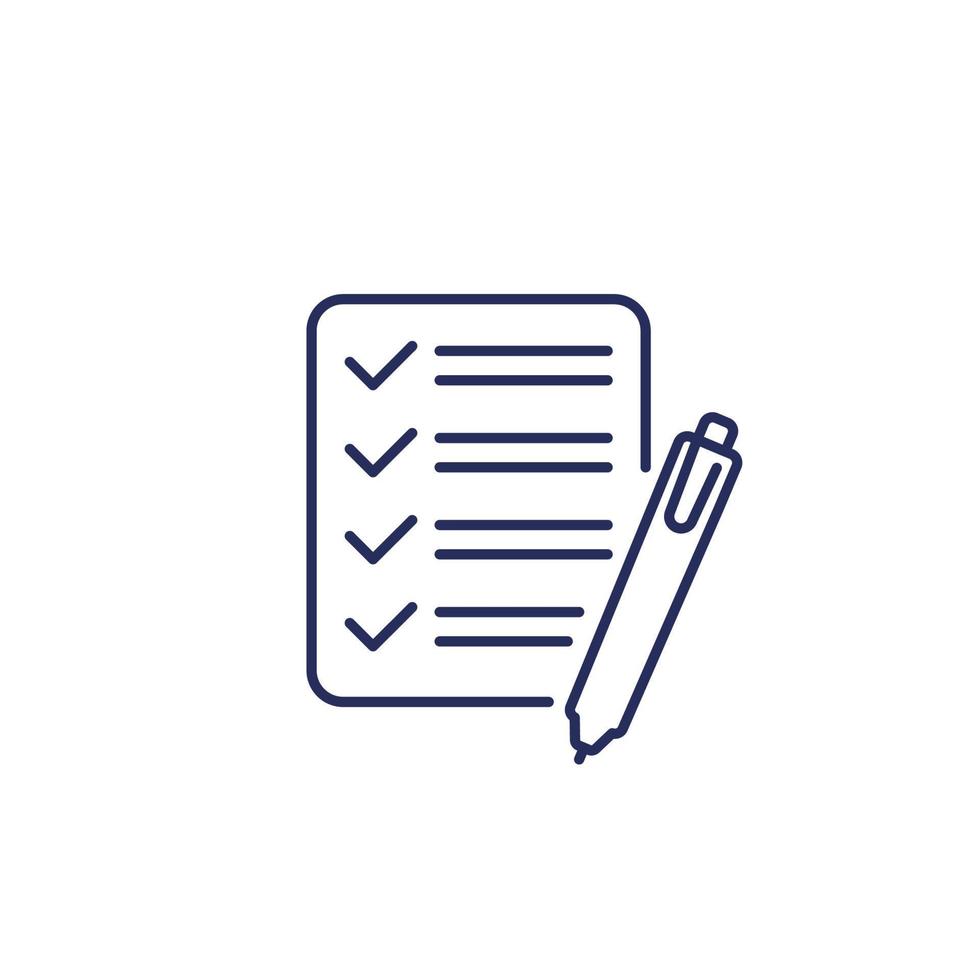 Survey or test line icon vector