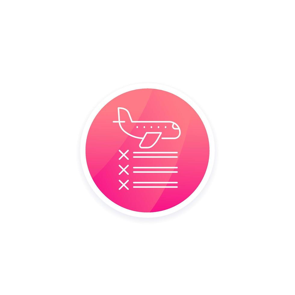 cancelled flights icon, linear design vector