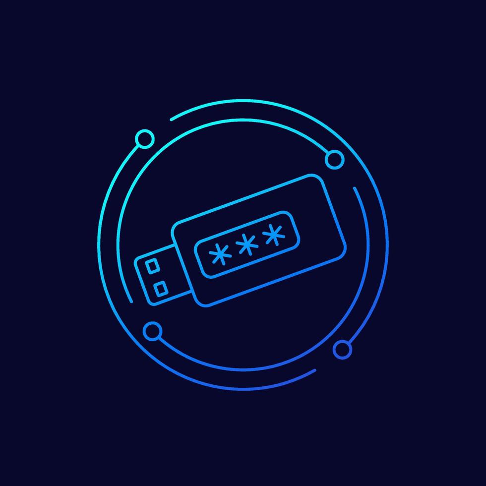 crypto wallet icon, linear design vector