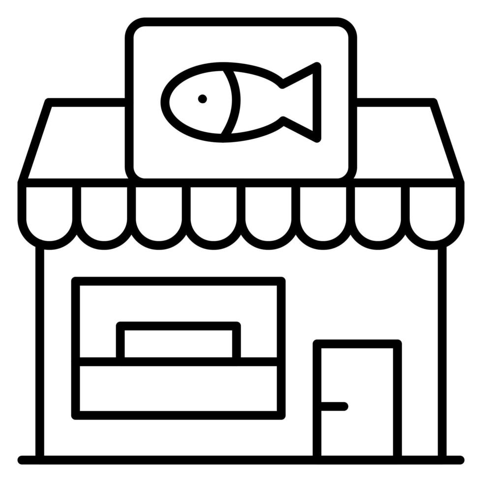 pescado tienda vector icono