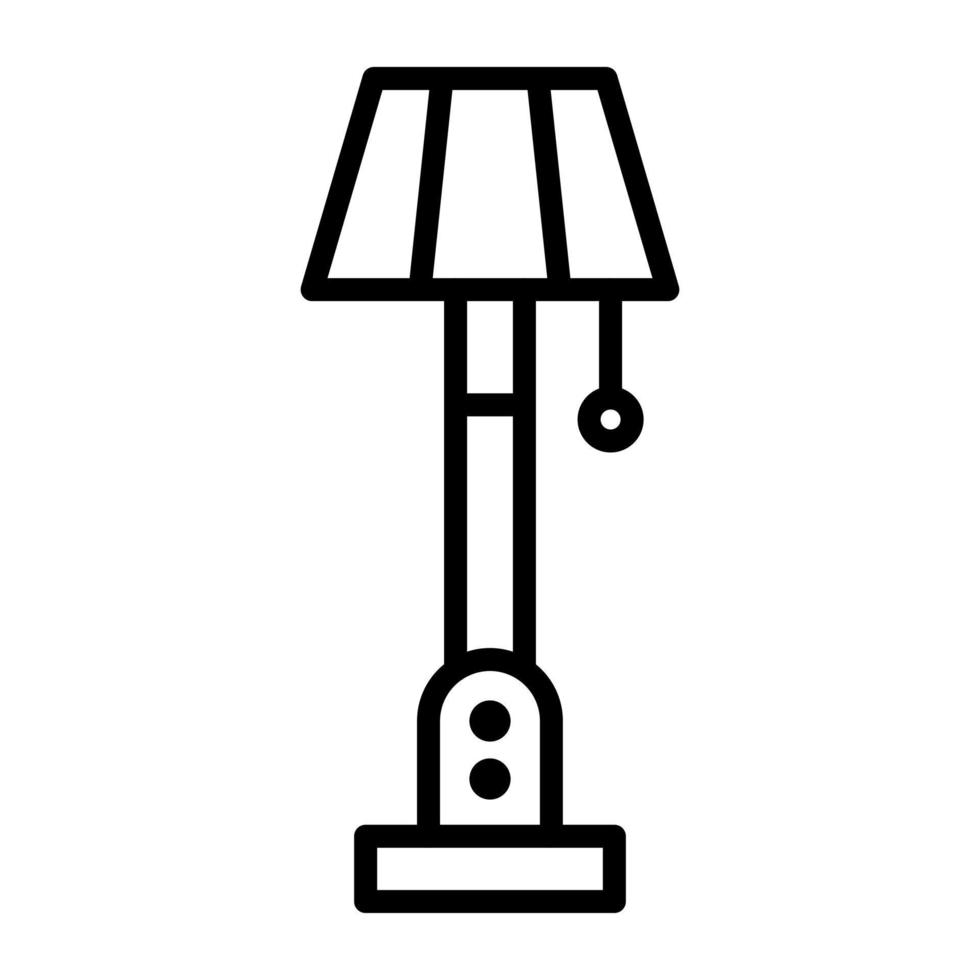 icono de vector de lámpara de pie