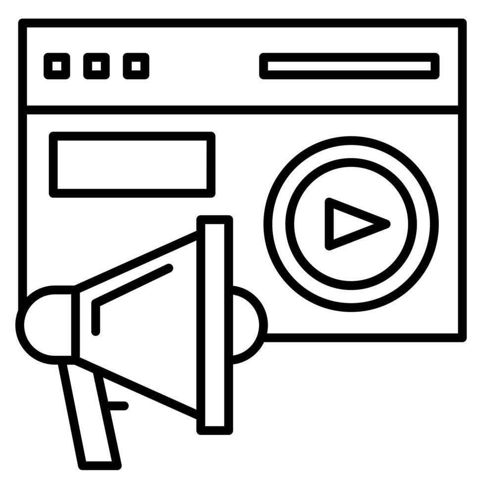 icono de vector de marketing de video