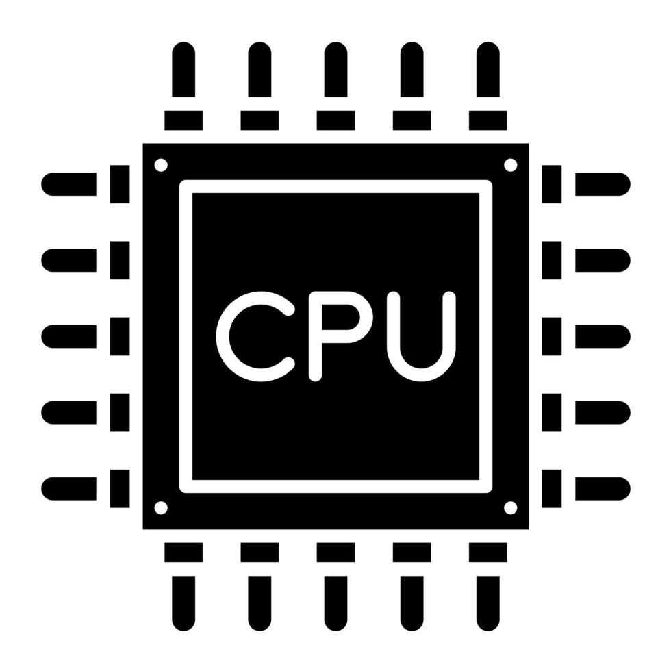 icono de vector de cpu