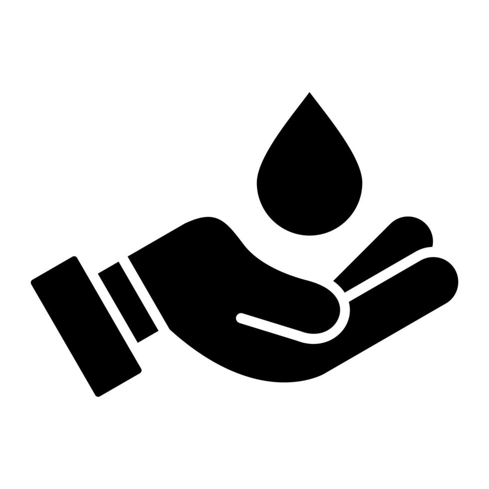 mano agua vector icono