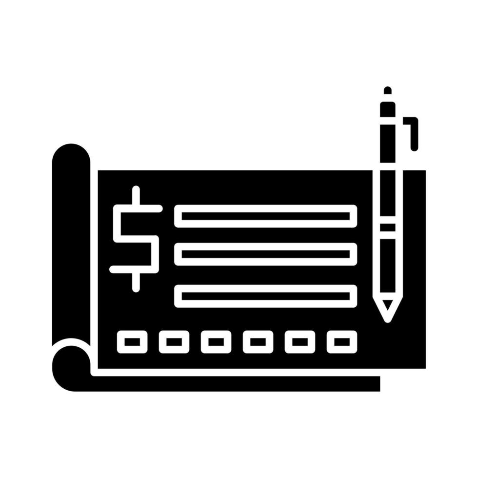 Cheque vector icon
