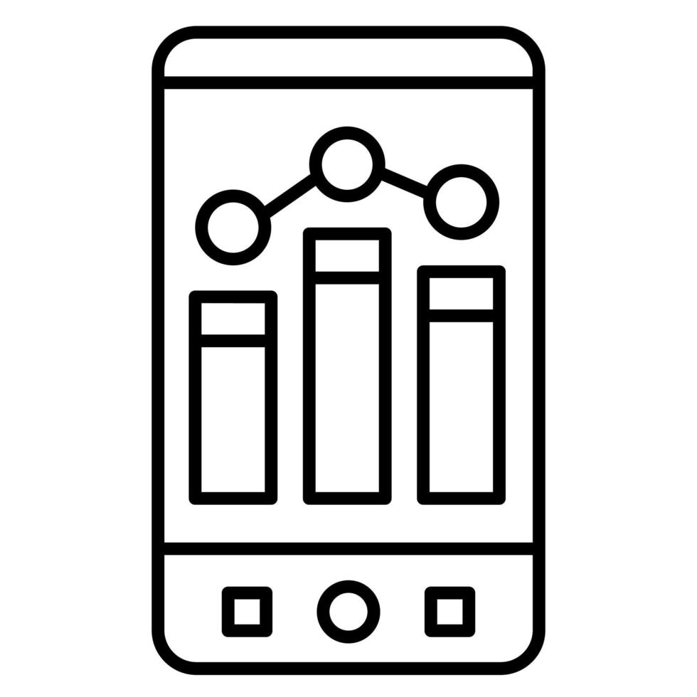 Mobile Bar Graph vector icon
