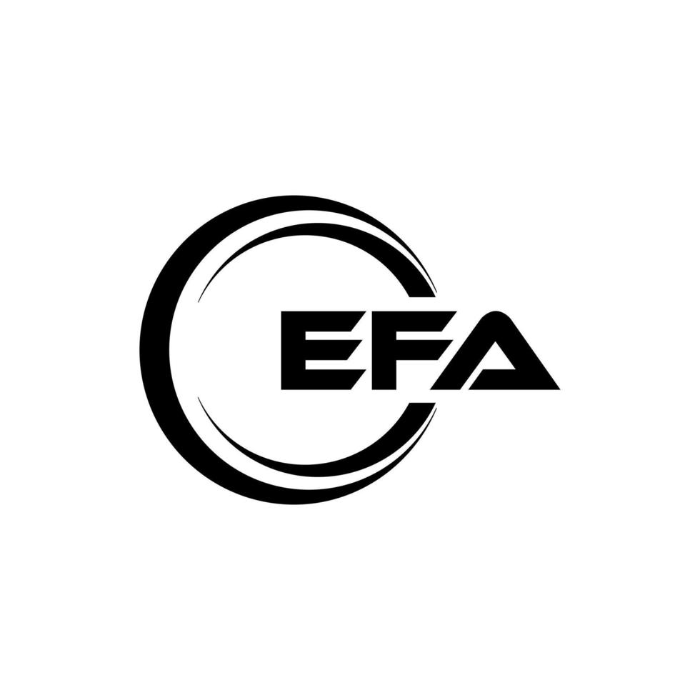 EFA letter logo design in illustration. Vector logo, calligraphy designs for logo, Poster, Invitation, etc.