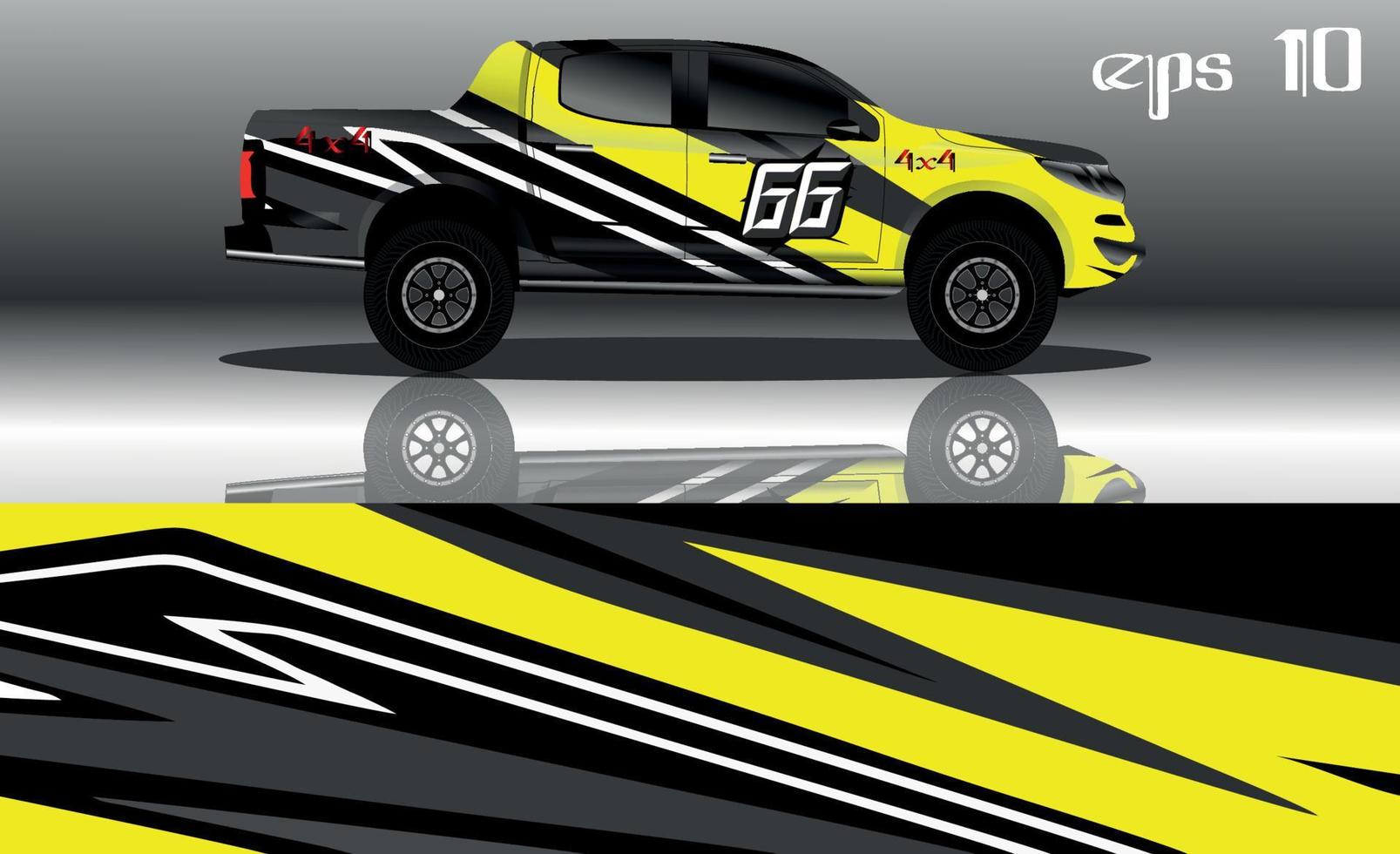 off road truck car wrap design vector