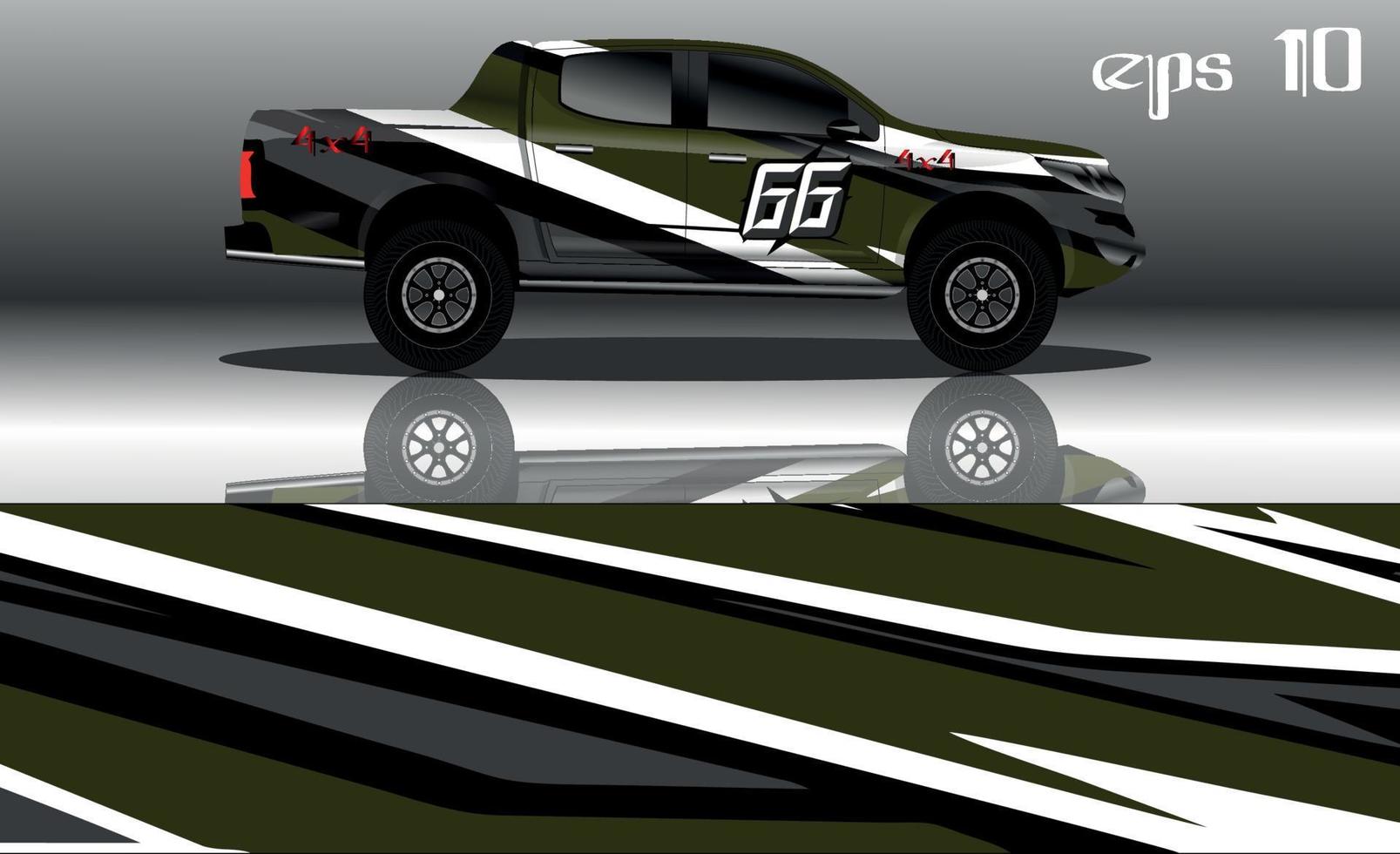 off road truck car wrap design vector