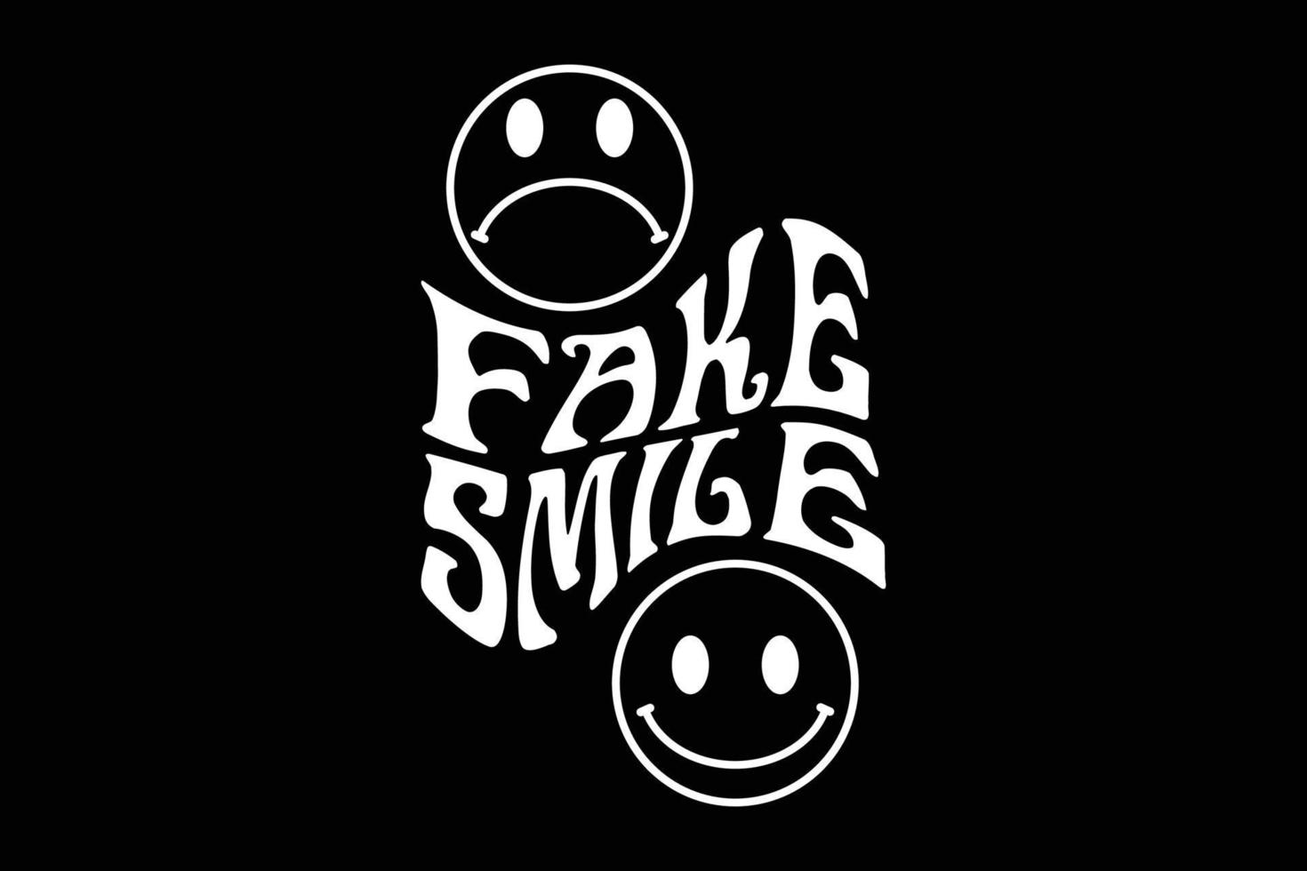 Streetwear fake smile  template design for clothing brand vector