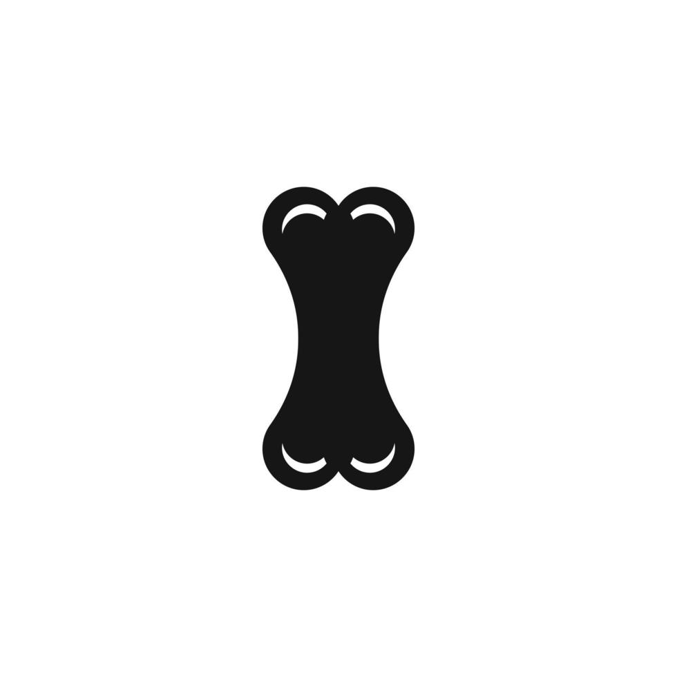 silhouette of bone vector logo icon.