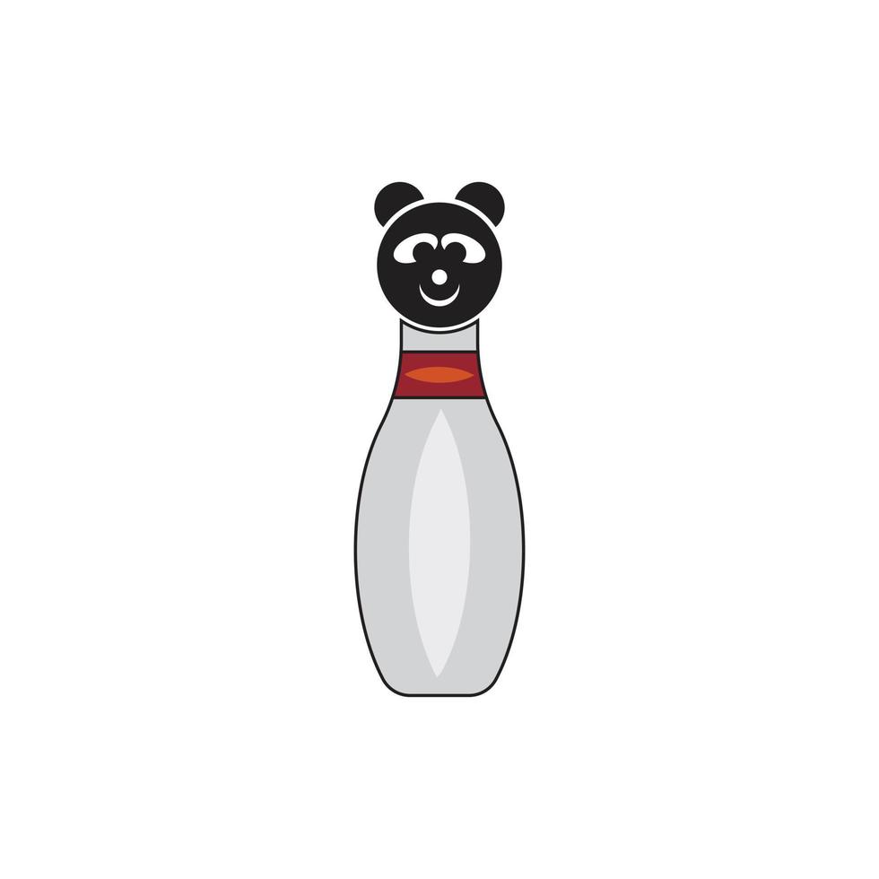 combination of panda and bowling alley vector logo icon.