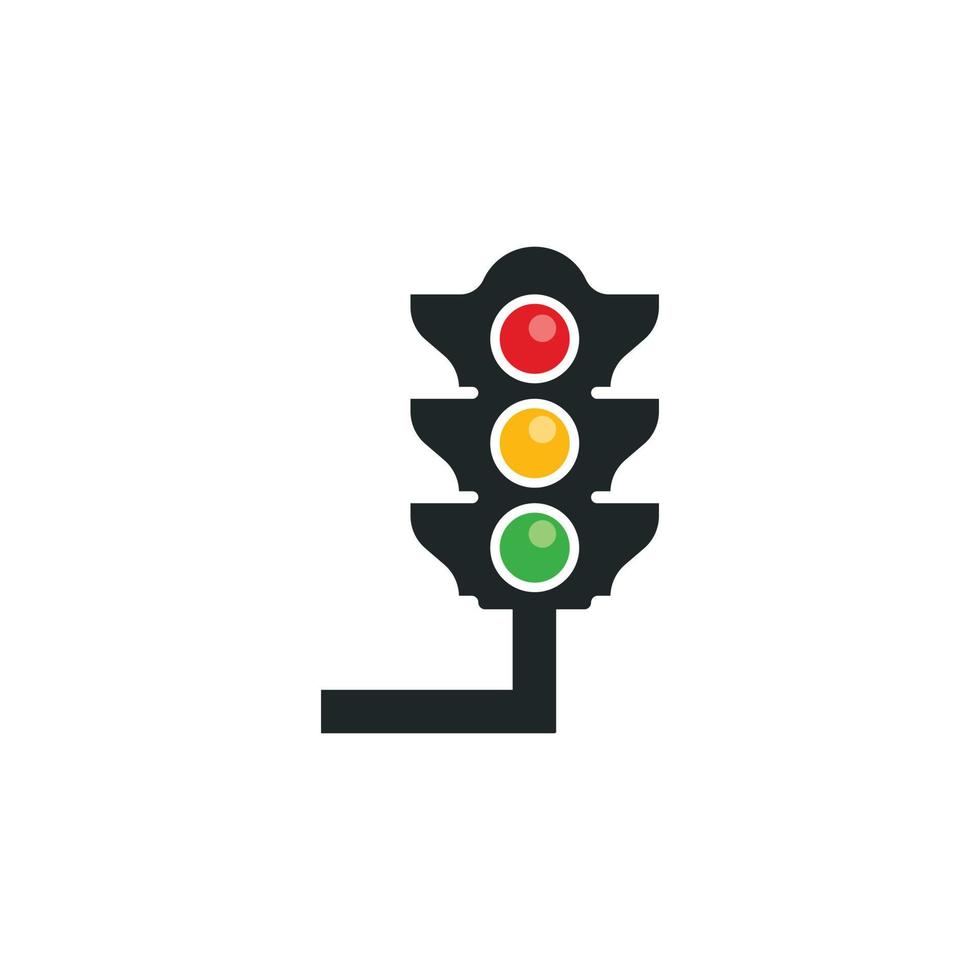 traffic light flat vector logo icon.