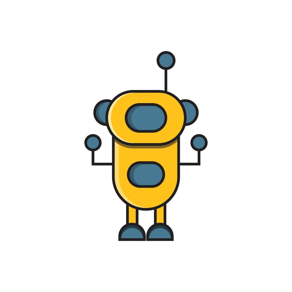education robot internet vector logo icon.