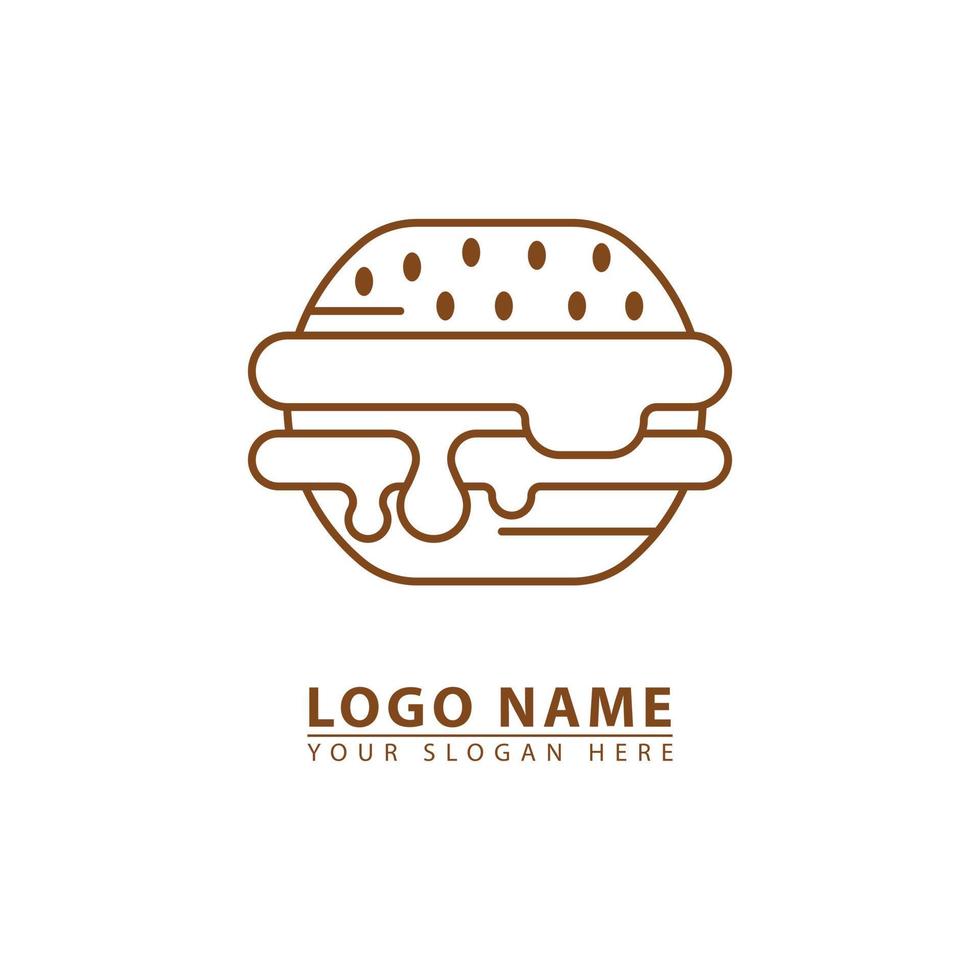 burger shape line vector logo icon.