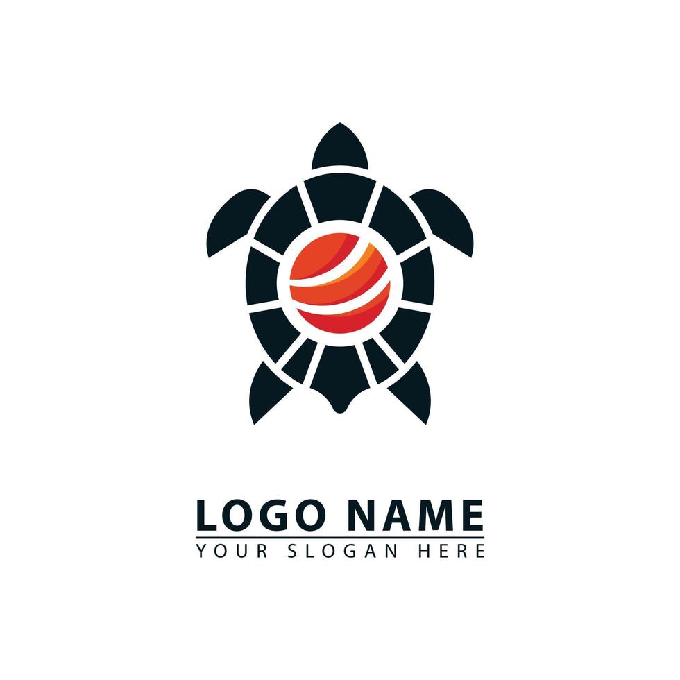 sushi and turtle combination vector logo icon.