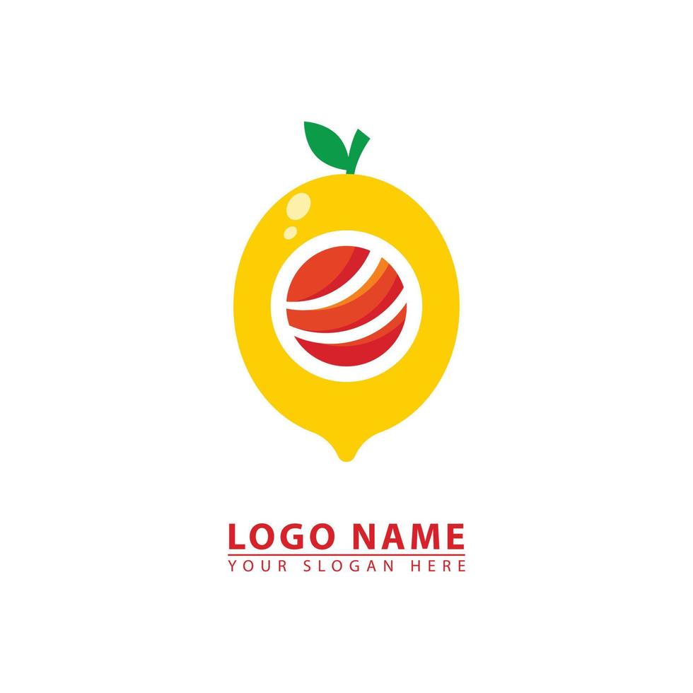 sushi and lemon combination vector logo icon.