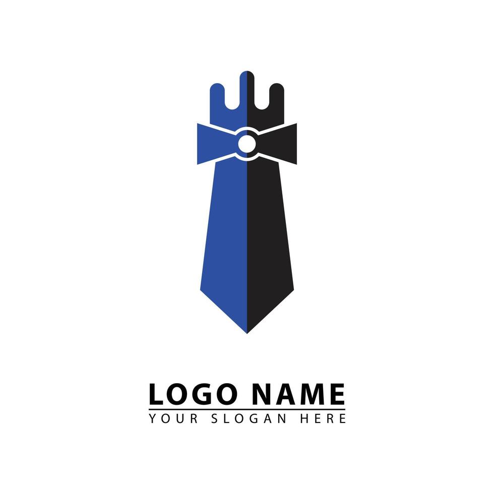 combination of fort and tie vector logo icon.